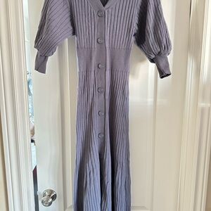 Elegant Purple Button-Up Dress